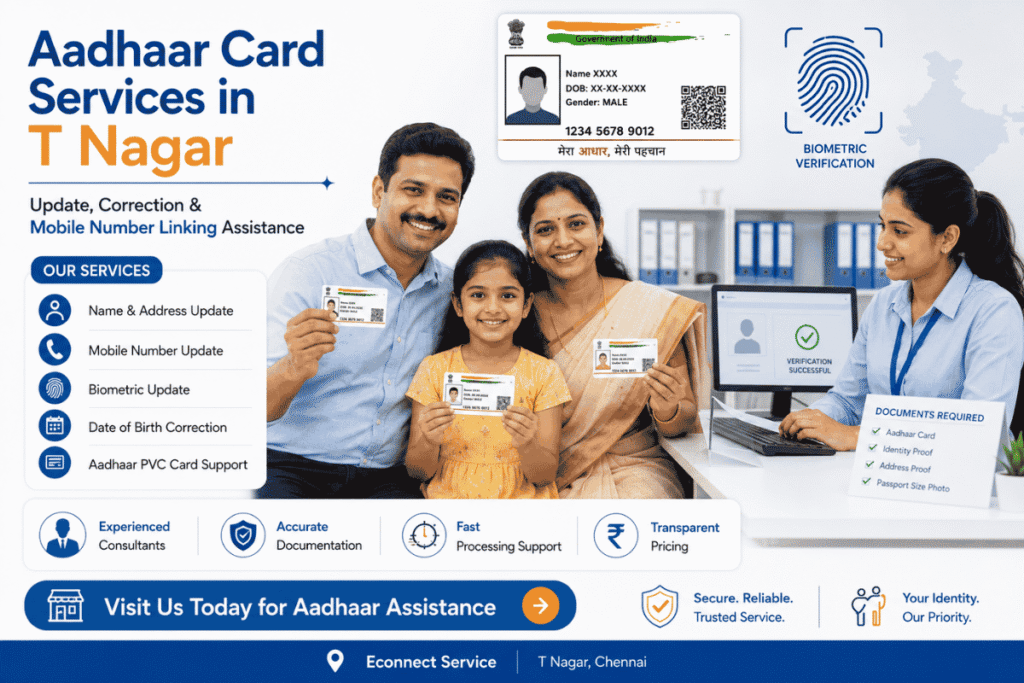 Aadhar Card Apply in T Nagar